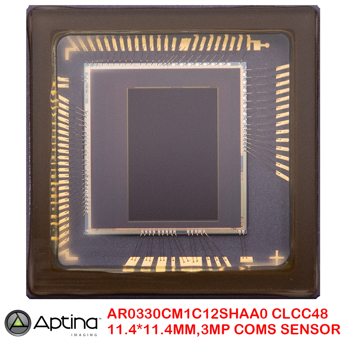 AR0330CM1C12SHAA0, ONSEMI APTINA 3MP sensor，300万像素图像传感器，运动相机sensor，汽车循环录像机cmos sensor，行车记录仪CMOS SENSOR,ON 3MP图像传感器,CLCC48 11.4mm正方形陶瓷封装,3MP CMOS SENSOR, Action camera sensor，3百万像素云顶相机图像传感器