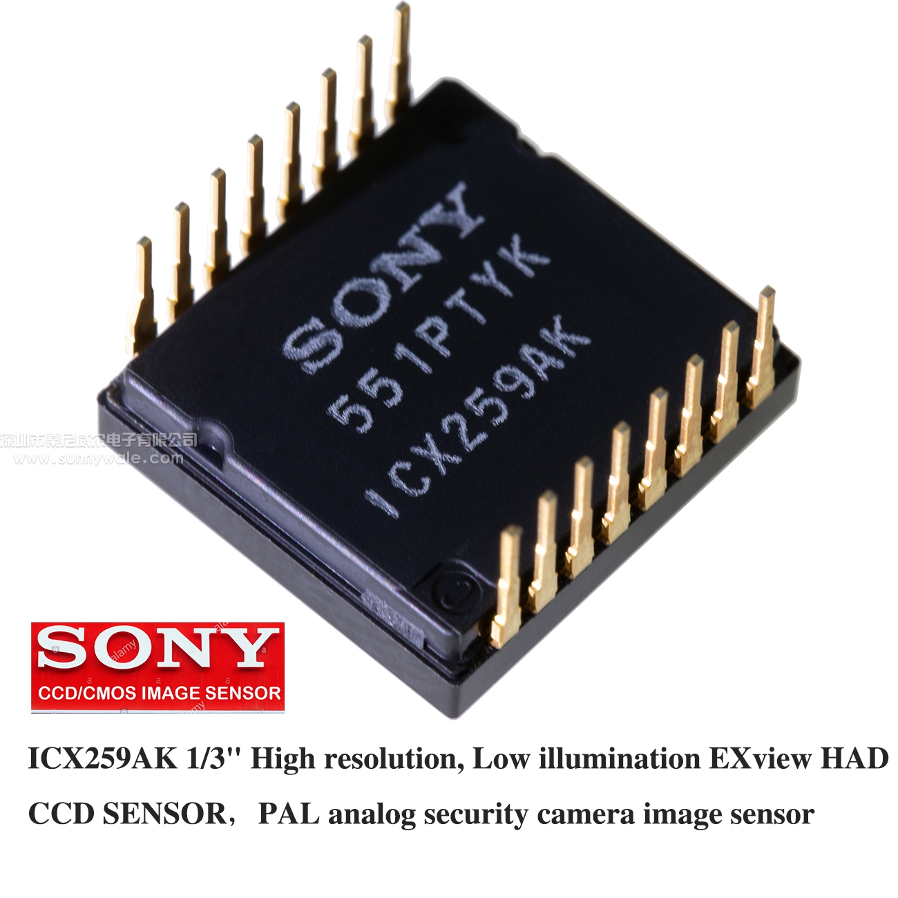 ICX259AK, SONY SONY 1/3 EXview HAD CCD, PAL analog security camera photosensitive chip, high resolution low illumination image sensor, replace ICX059CK upgrade part number