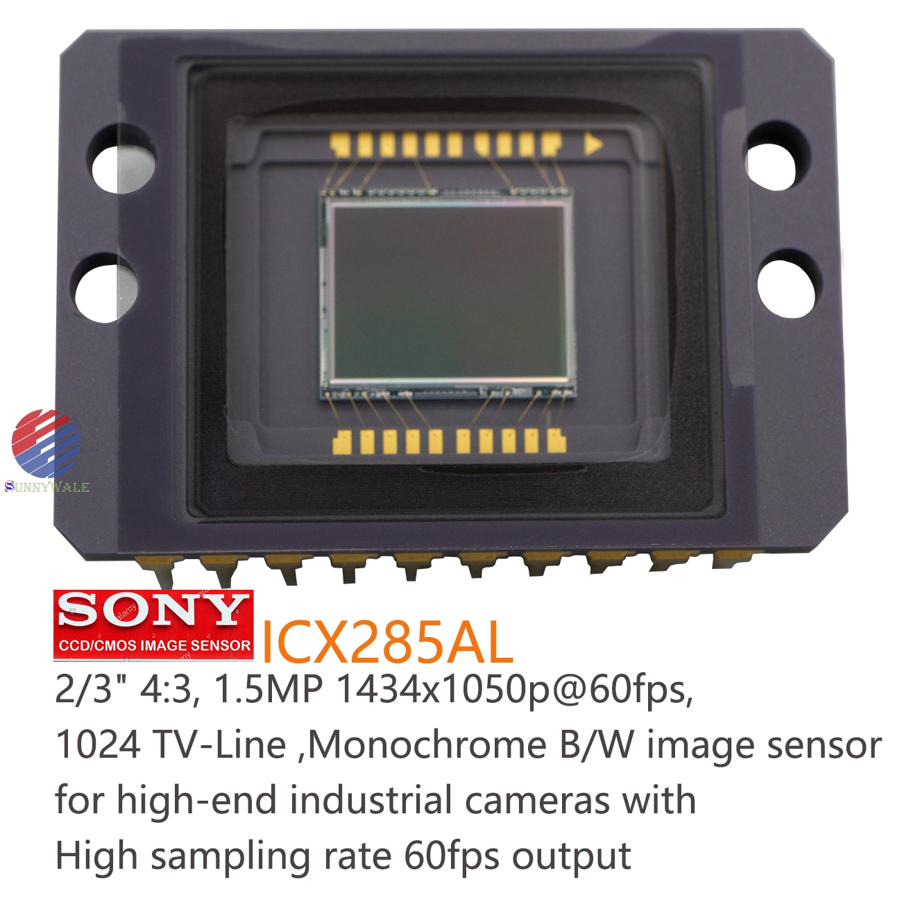 ICX285AL, SONY 2/3 CCD, SONY 4:3 sensor, Industrial camera CCD, High Speed Camera sensor, Industrial camera CCD, high frame rate CCD, high sampling rate image sensor, high resolution analog output CCD, 1.5 megapixel CCD, high resolution CCD, high-end industrial camera sensor, Black and white CCD, monochrome CCD, black and white industrial camera CCD, SONY black and white photosensitive chip, large size large pixel CCD