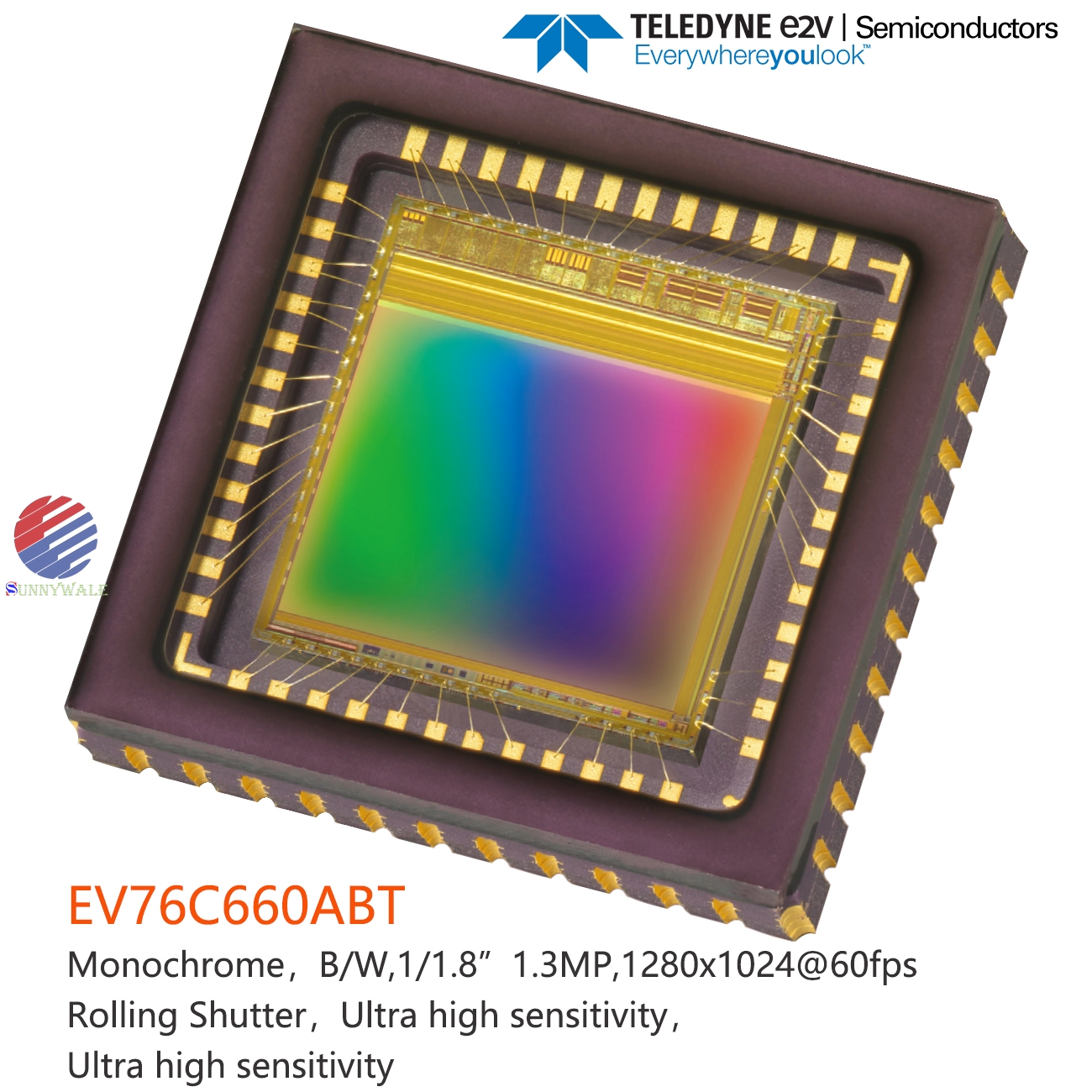 Teledyne e2v Semiconductors, EV76C660ABT,EV76C660ACT, e2v ,1/1.8 1.3 Mpixels CMOS,B&W monochrome iMage sensor, Ultra high sensitivity ,CMOS Image Sensor ,Ultra-low illumination photosensitive chip,Low light CMOS