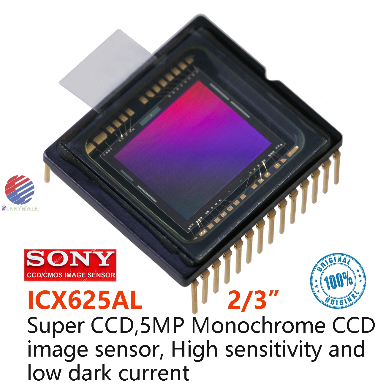 ICX625ALA，SONY 2/3 ，5MP ，High sensitivity， progressive scan CCD ，image sensor ，for black and white industrial cmera，monochrome CCD，B/W cameras sensor