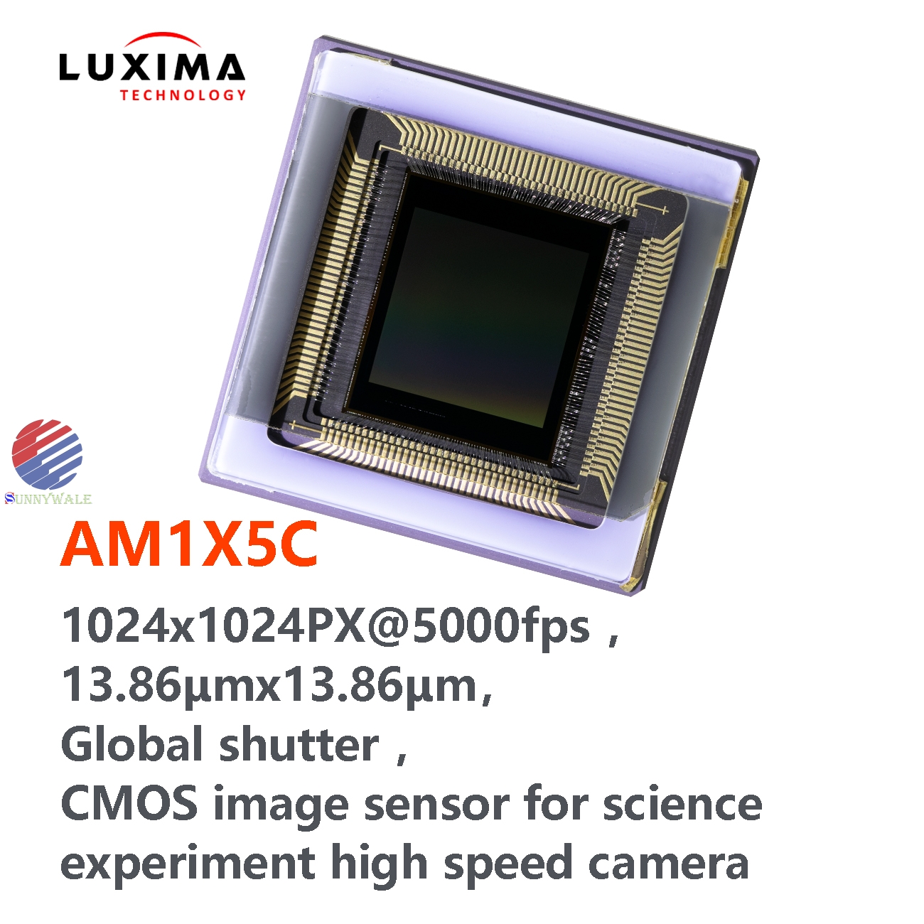AM1X5C, Alexima, LUXIMA, megapixel, 1024x1024PX, 5000fps, 13.9μmx13.9μm pixel, global shutter exposure, ultra high speed camera for scientific experiment, CMOS image sensor，IDT Y4 camera cmos image sensor，oSTreaming 15220-0100 sensor,Legacy-mm-final