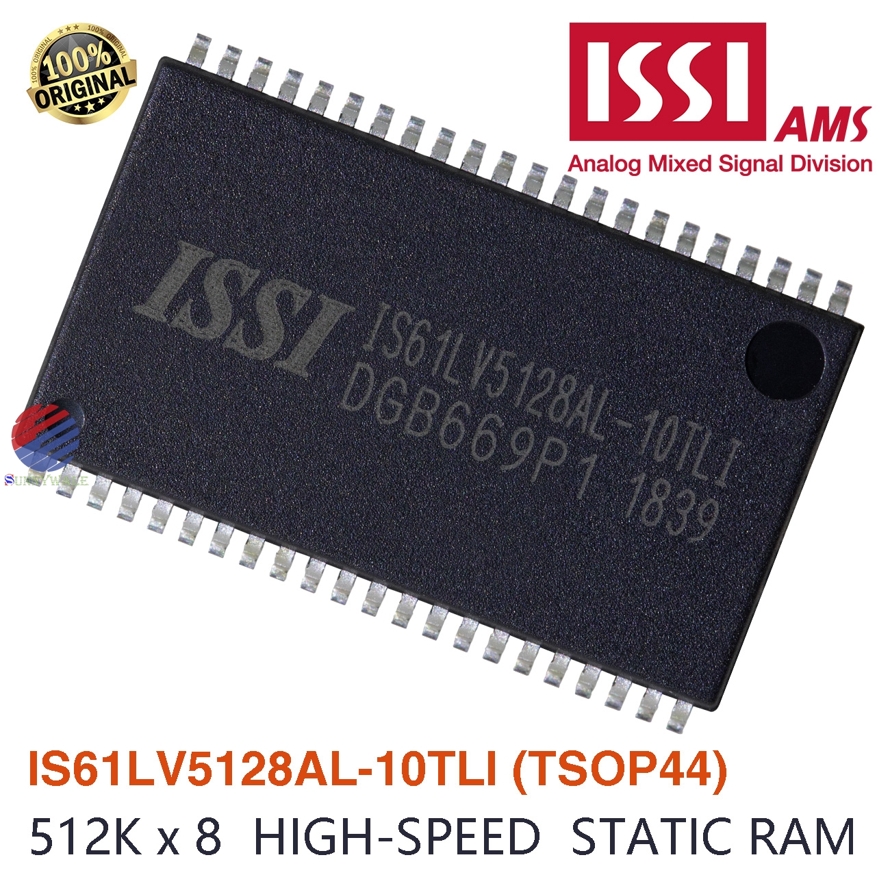 IS61LV5128AL-10TLI, ISSI RAM, 512K×8 high-speed static RAM