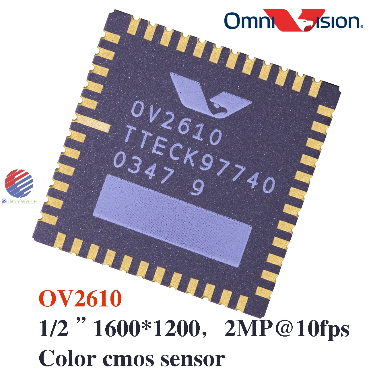 OV2610, OmniVision 1/2 sensor, 1600x1200, color CMOS UXGA, 2 million pixels, 2MP, digital camera chip, video camera image sensor