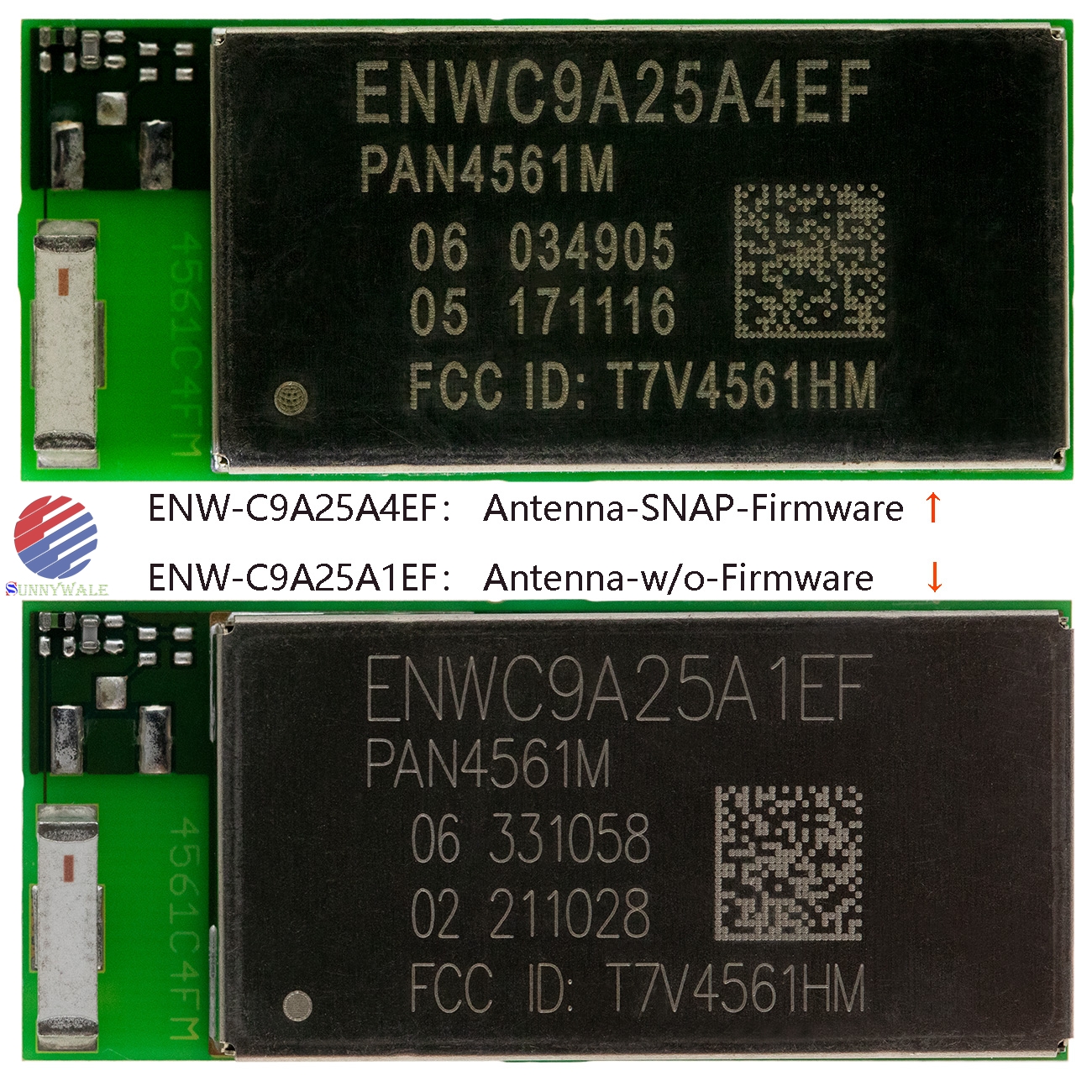 PAN4561M, Panasonic mesh network 800 ft (32 m) RF module, ENWC9A25A1EF, ENWC9A25A4EF, IEEE802.15.4 module, remote 2.4GHz ISM band transceiver, SOC based on Freescale